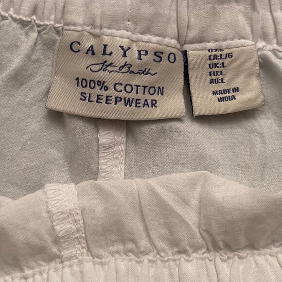 CALYPSO St. Barth Women Pajamas Set. Babydoll Button & Shorts Large. Cotton NWT - Picture 5 of 8